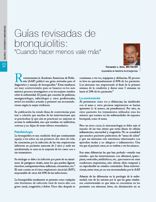 Guías revisadas de bronquiolitis: 