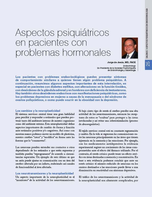 Aspectos psiquiátricos en pacientes con problemas hormonales 