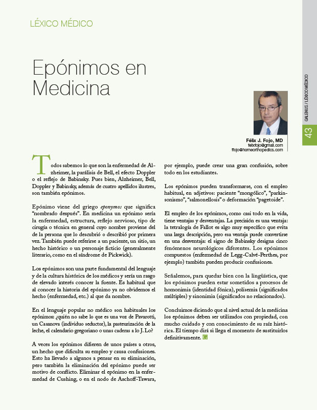 Léxico Médico: Epónimos en Medicina 