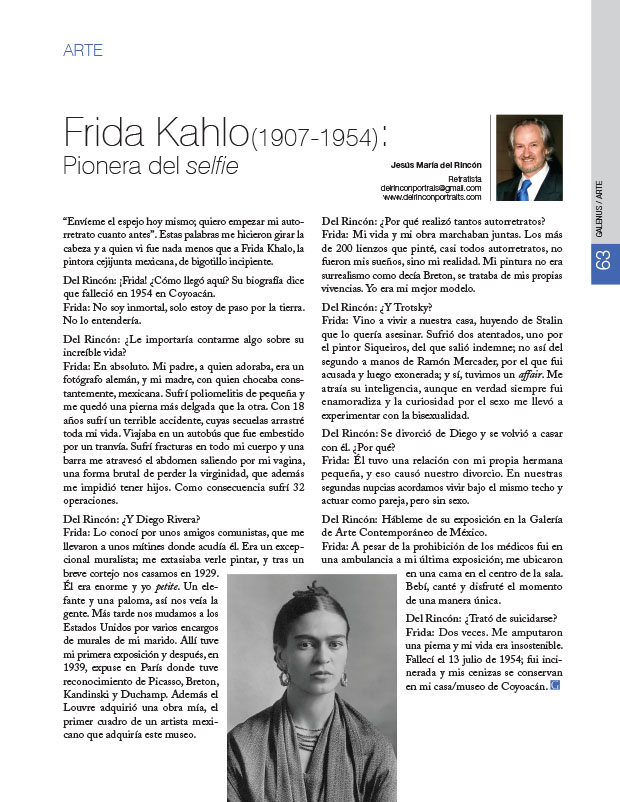 Arte: Frida Kahlo (1907-1954): Pionera del selfie 