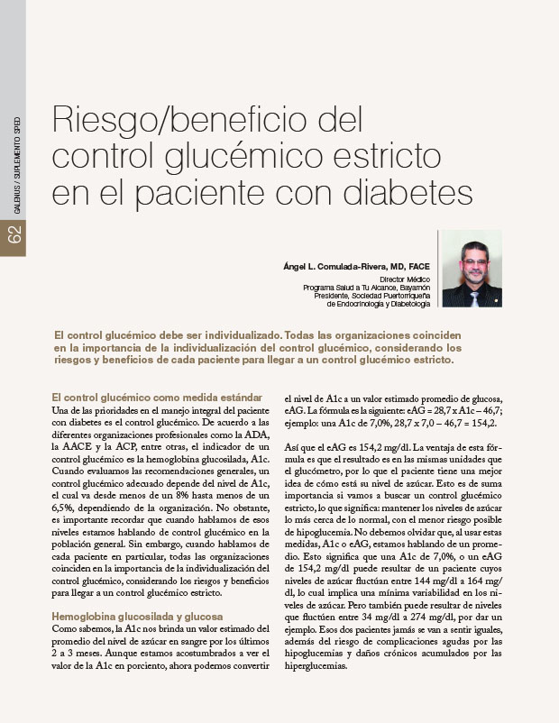 Riesgo/beneficio del control glucémico estricto en el paciente con diabetes 