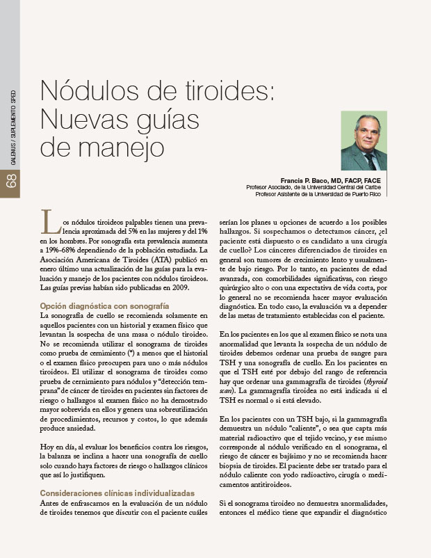 Nódulos de tiroides: Nuevas guías de manejo 