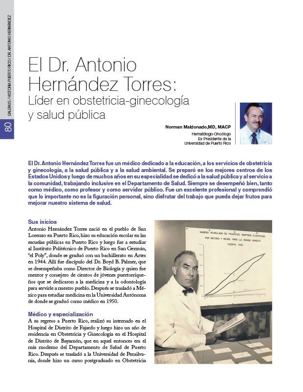 Historia de la Medicina de Puerto Rico: El Dr. Antonio Hernández Torres: Líder en obstetricia-ginecología y salud pública 