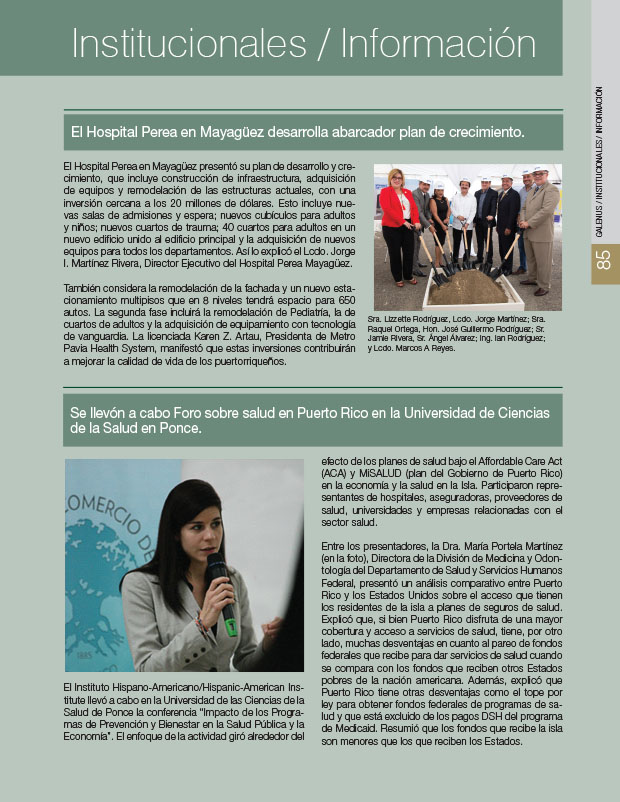 Institucionales 2: Noticias e información médica 