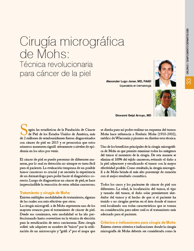 Cirugía micrográfica de Mohs: Técnica revolucionaria para cáncer de la piel 