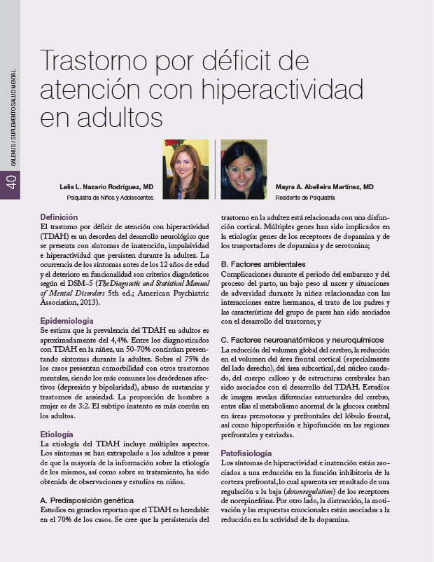 Trastorno por déficit de atención con hiperactividad en adultos 