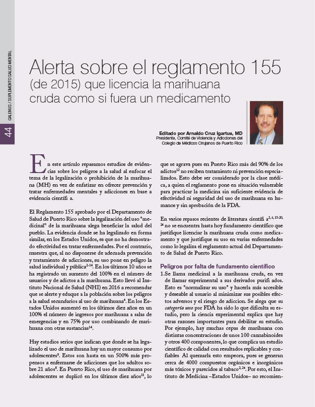 Alerta sobre el reglamento 155 (de 2015) que licencia la marihuana cruda como si fuera un medicamento 