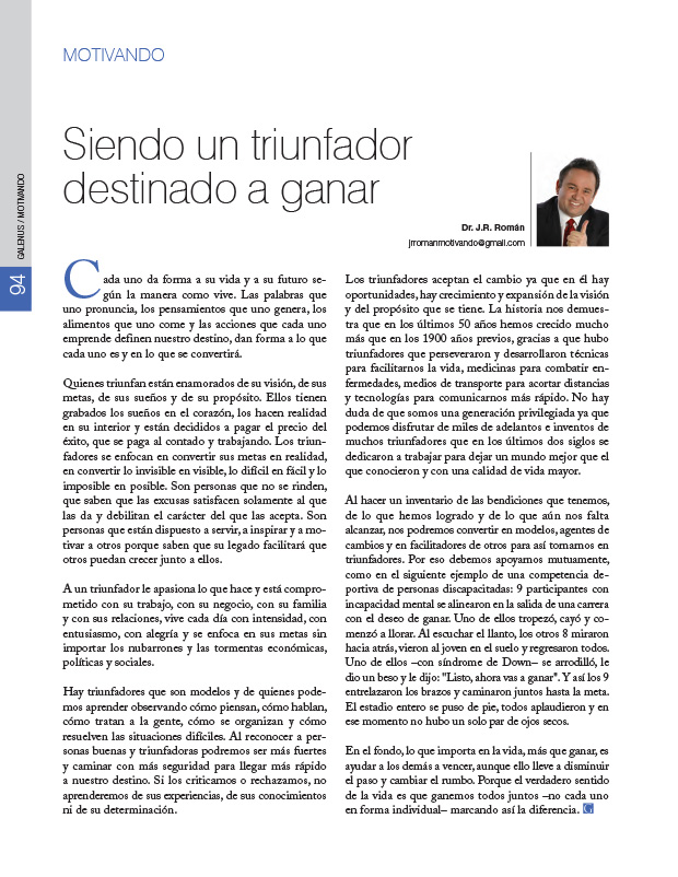 Motivando: Siendo un triunfador destinado a ganar 