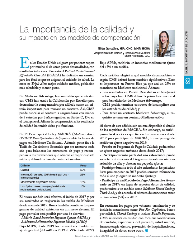 La importancia de la calidad y su impacto en los modelos de compensación 