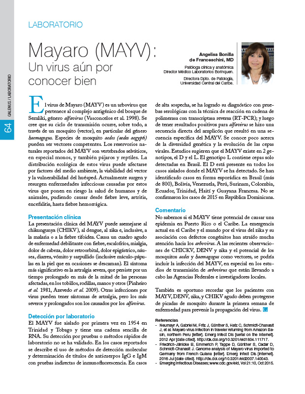 Mayaro (MAYV): Un virus aún por conocer bien 