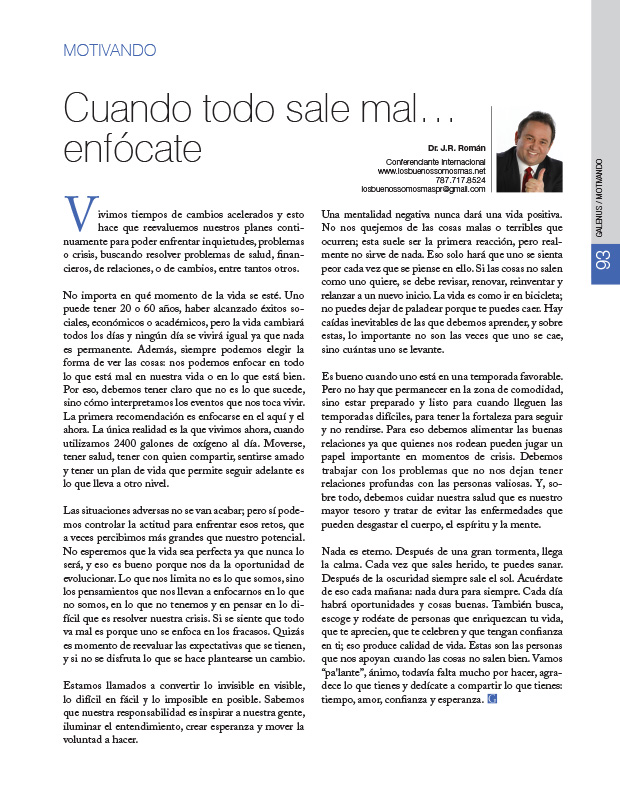 Motivando: Cuando todo sale mal… enfócate 