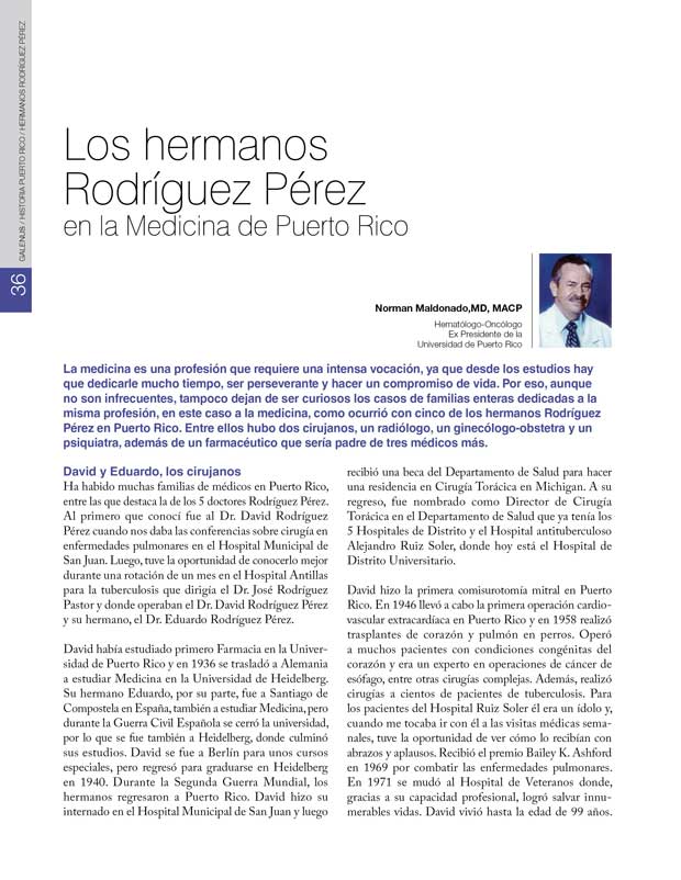 Historia Puerto Rico: Los hermanos Rodríguez Pérez en la Medicina de Puerto Rico 