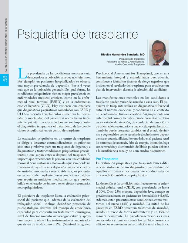Psiquiatría de trasplante 
