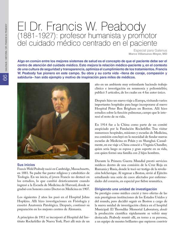 El Dr. Francis W. Peabody 