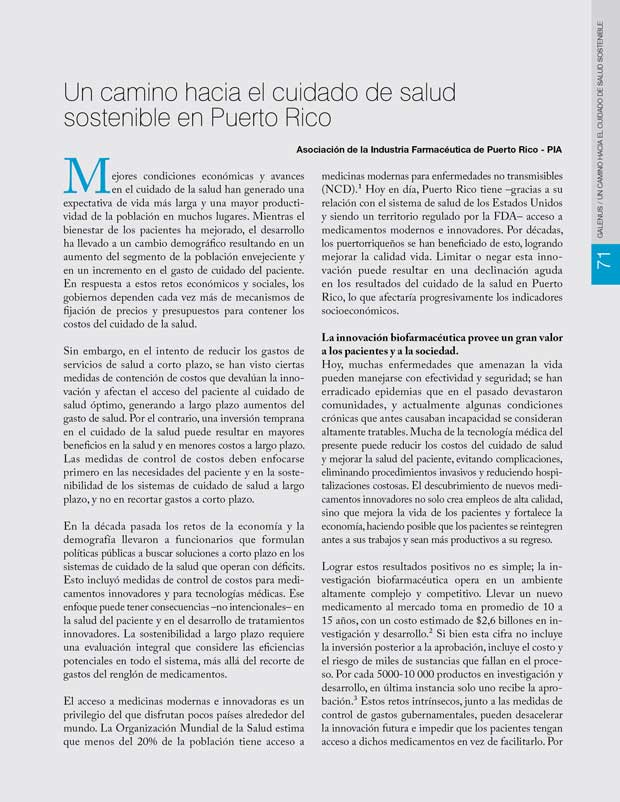 Un camino hacia el cuidado de salud sostenible en Puerto Rico  