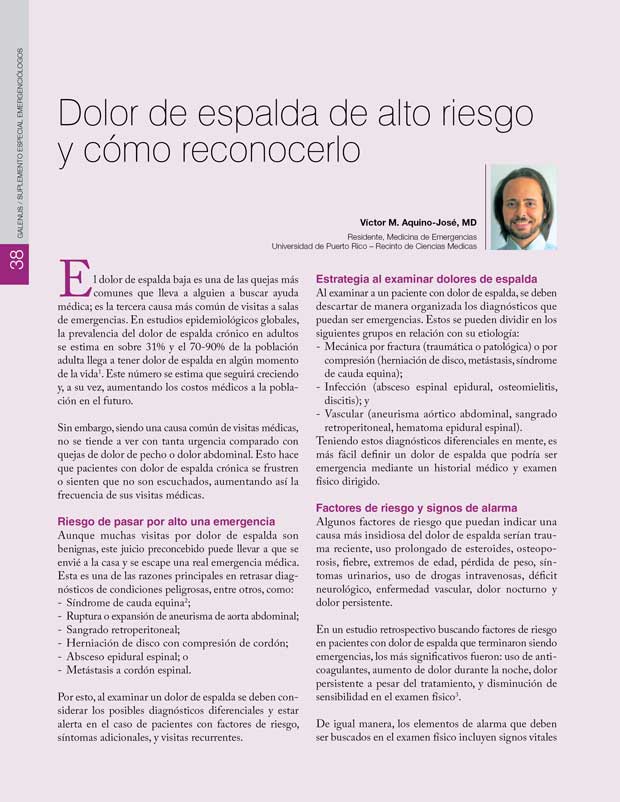 Dolor de espalda de alto riesgo y cómo reconocerlo 