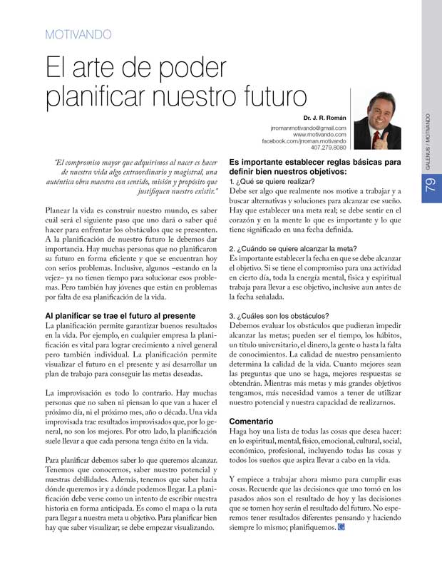 Motivando: El arte de poder  planificar nuestro futuro 