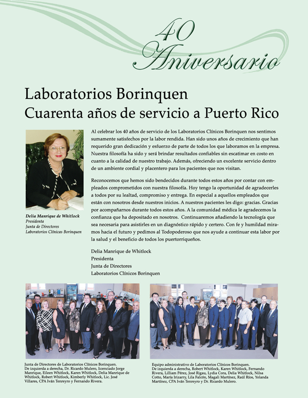 Suplemento especial: Laboratorios Borinquen 