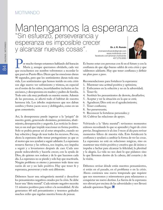 Motivando: Mantengamos la esperanza 