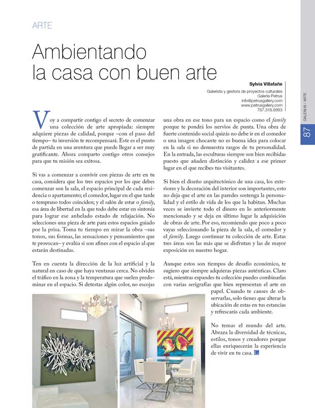 Arte: Ambientando  la casa con buen arte 