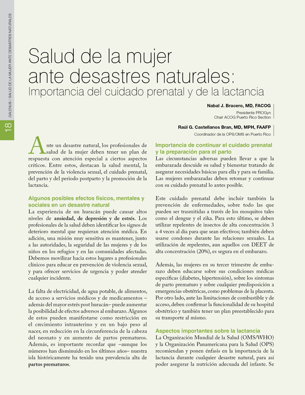 Salud de la mujer  ante desastres naturales 