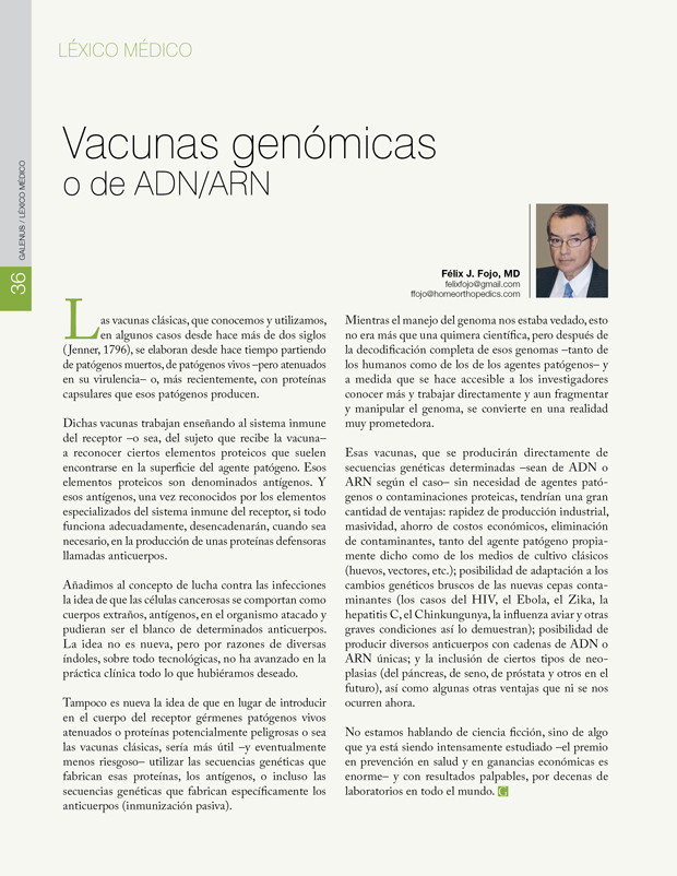 Vacunas genómicas o de ADN/ARN 