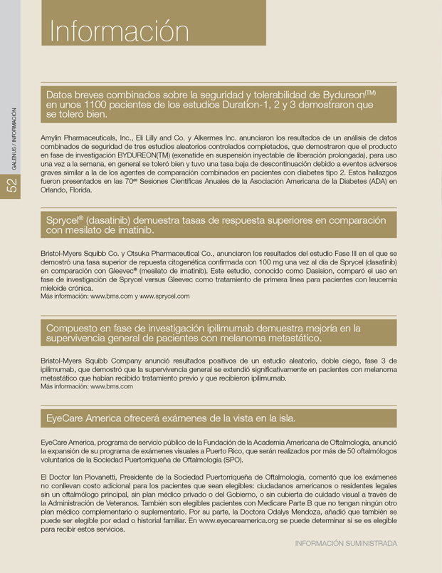Información: Novedades farmacéuticas y médicas   