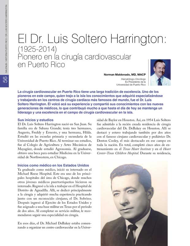 Historia: El Dr. Luis Soltero Harrington 