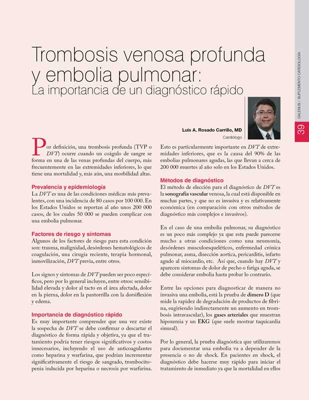 Trombosis venosa profunda  y embolia pulmonar 