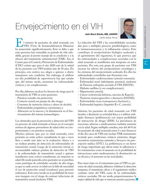 Envejecimiento en el VIH 