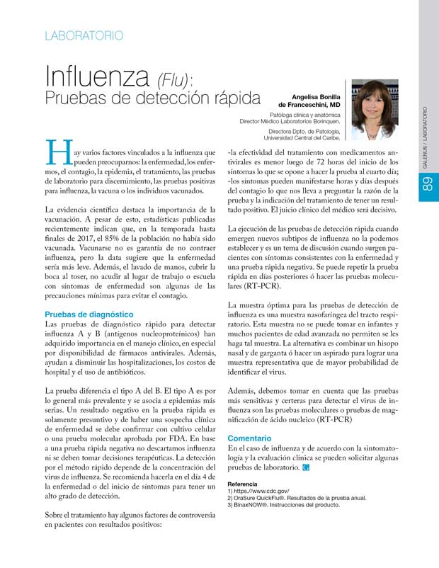 Influenza (Flu): Pruebas de detección rápida 
