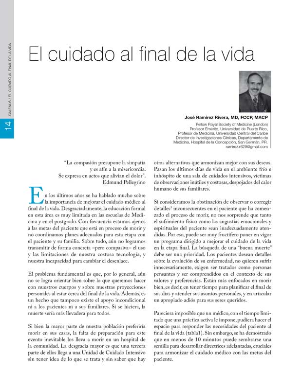 El cuidado al final de la vida 