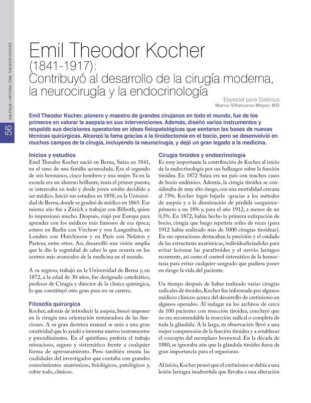 Historia: Emil Theodor Kocher 