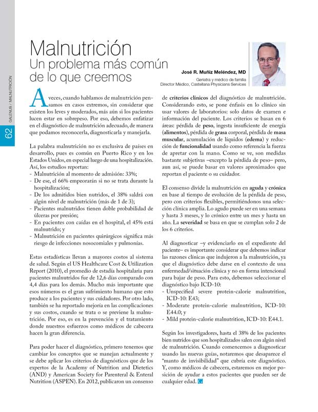 Malnutrición Un problema más común de lo que creemos 