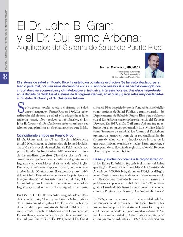 Historia: El Dr. John B. Grant  y el Dr. Guillermo Arbona 