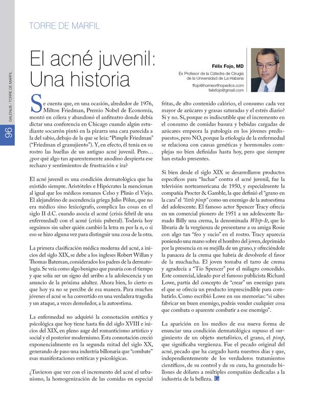 Torre de Marfil: El acné juvenil: Una historia 