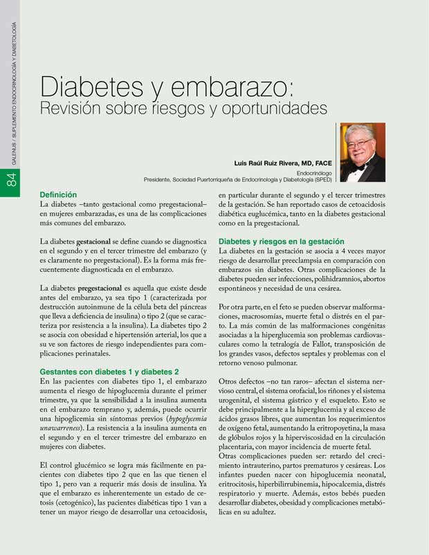 Diabetes y embarazo: Revisión sobre riesgos y oportunidades 