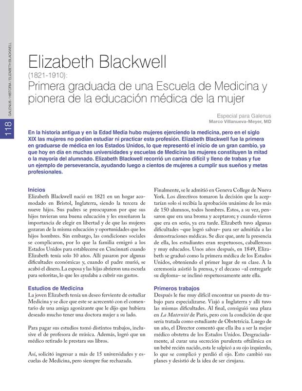 Historia: Elizabeth Blackwell 