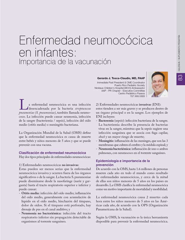 Enfermedad neumocócica en infantes 