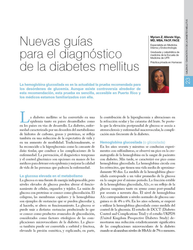Nuevas guías para el diagnóstico de la diabetes mellitus 