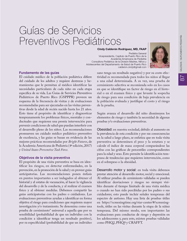 Guías de Servicios  Preventivos Pediátricos 