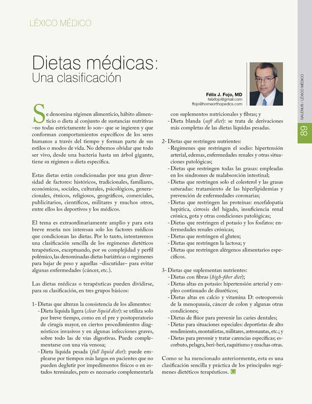 Léxico Médico: Dietas médicas 