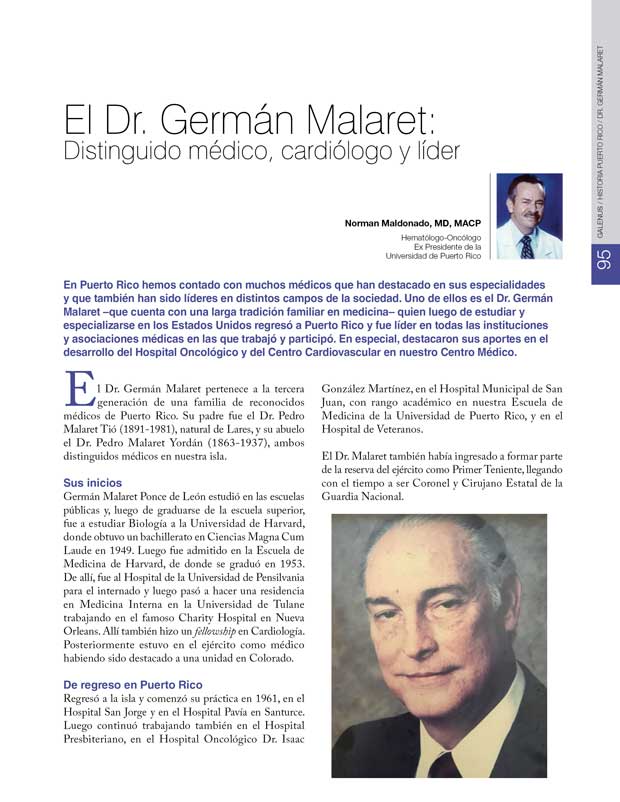 Historia: El Dr. Germán Malaret 