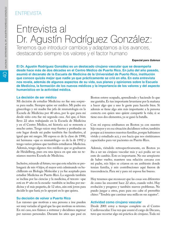Entrevista: Dr. Agustín Rodríguez González 