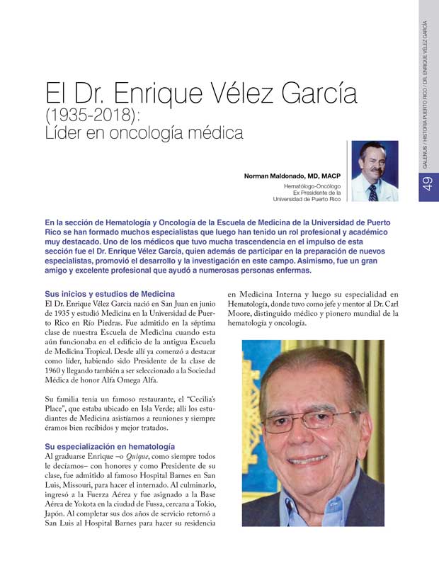 Historia: Dr. Enrique Vélez García 