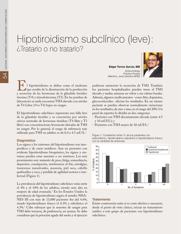 Hipotiroidismo subclínico (leve) 