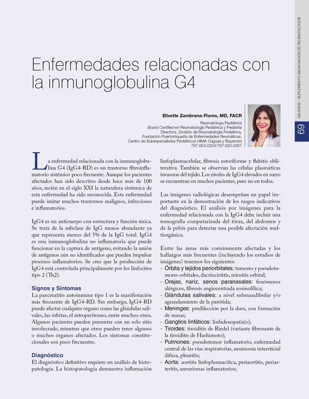 Enfermedades relacionadas con  la inmunoglobulina G4 