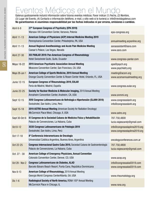 Calendario Eventos Médicos en el Mundo 