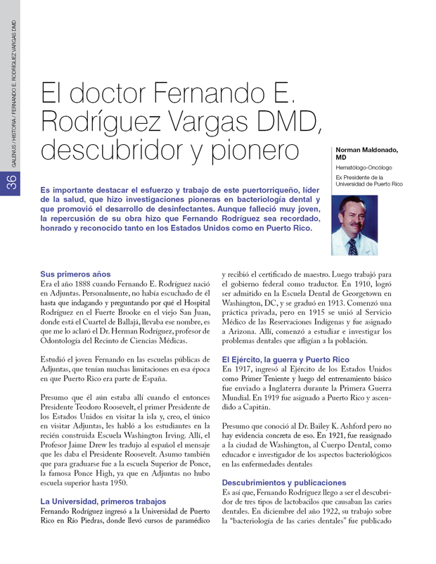 Historia / Fernando E. Rodríguez Vargas DMD 