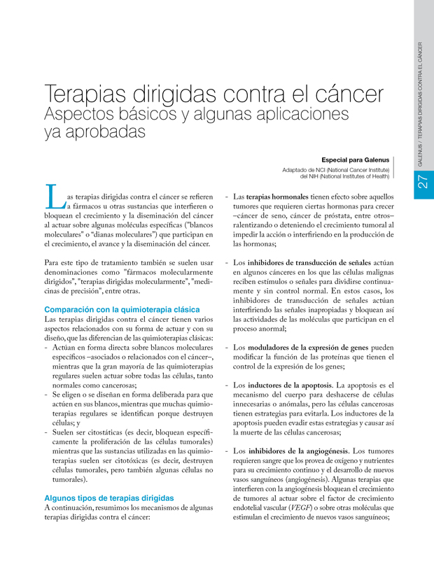 Terapias dirigidas contra el cáncer